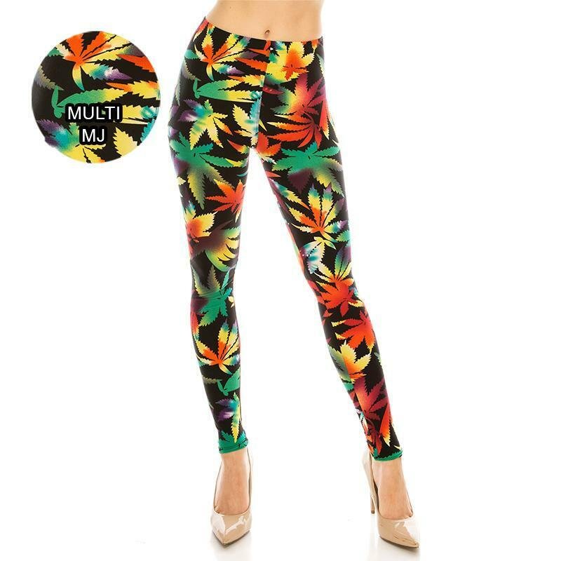 Marijuana Leggings for Women Soft Lightweight 6 colors size S to XXL