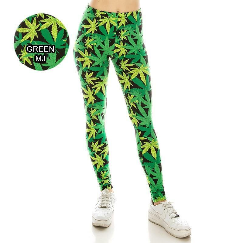 Marijuana Leggings for Women Soft Lightweight 6 colors size S to XXL