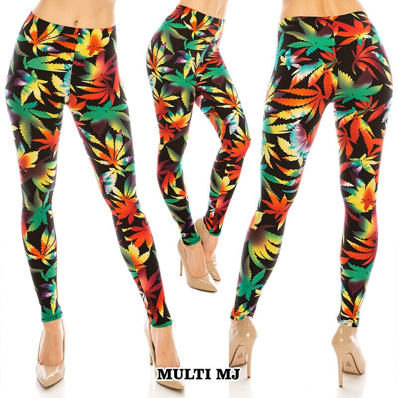 Marijuana Leggings for Women Soft Lightweight 6 colors size S to XXL