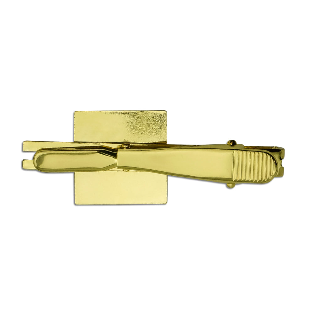 Marijuana Leaf Design Cannabis Pot Square Tie Bar Clip Clasp Gold