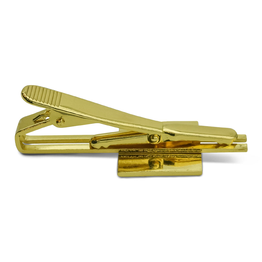 Marijuana Leaf Design Cannabis Pot Square Tie Bar Clip Clasp Gold
