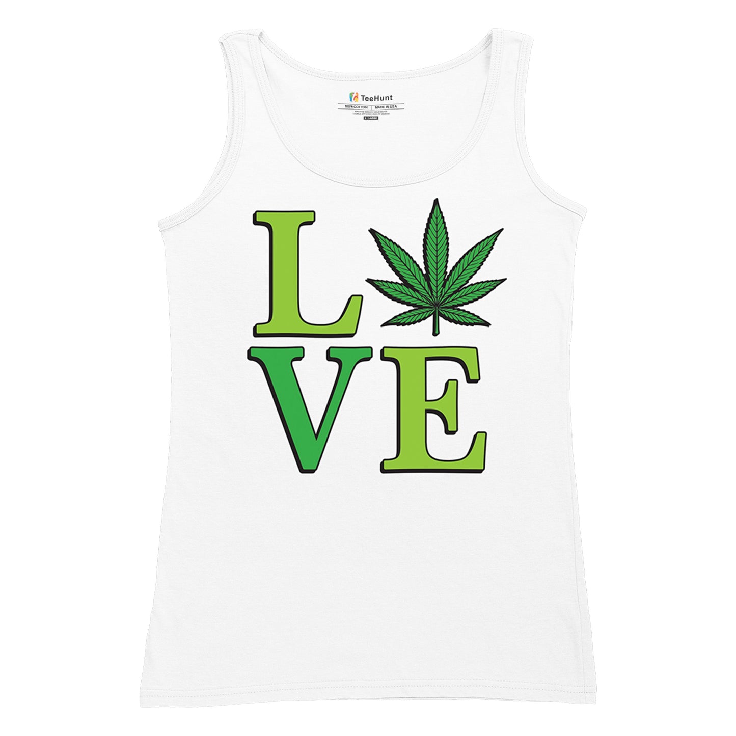Love Weed Leaf Women's Tank Top Cannabis 420 Wordplay 5 colors size S to 2XL