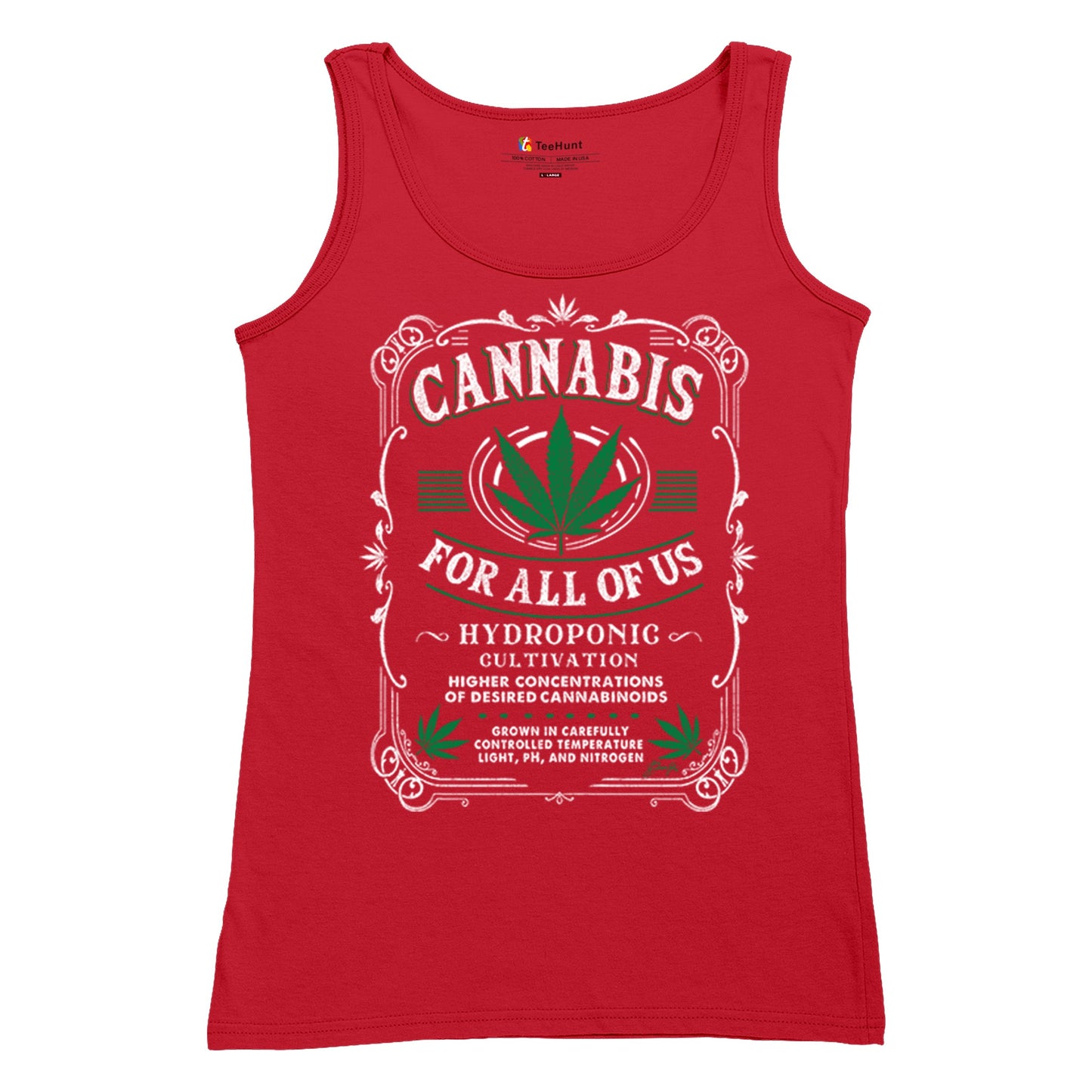 Cannabis For All Women's Tank Top Funny 420 Weed Pot Leaf 4 colors size S to 2XL