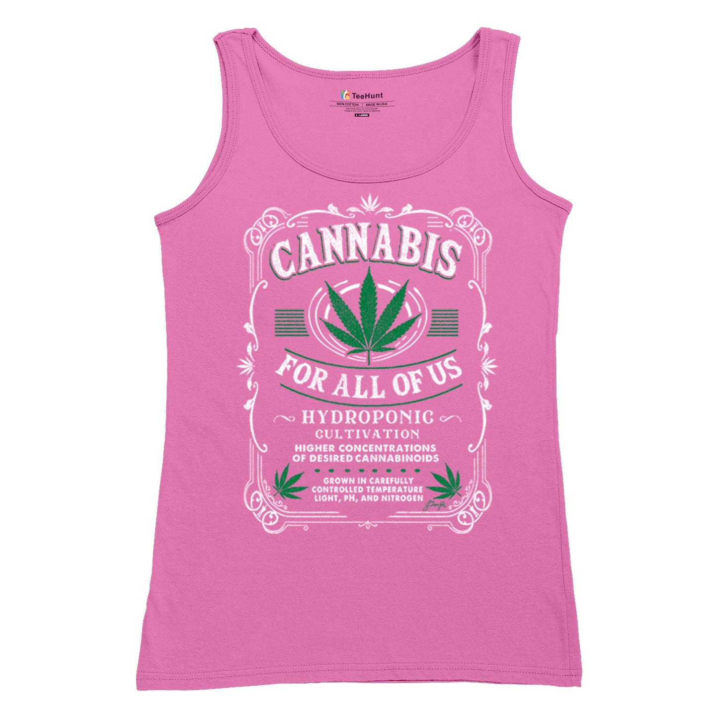 Cannabis For All Women's Tank Top Funny 420 Weed Pot Leaf 4 colors size S to 2XL