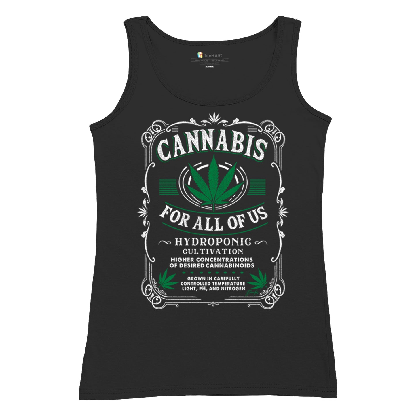 Cannabis For All Women's Tank Top Funny 420 Weed Pot Leaf 4 colors size S to 2XL