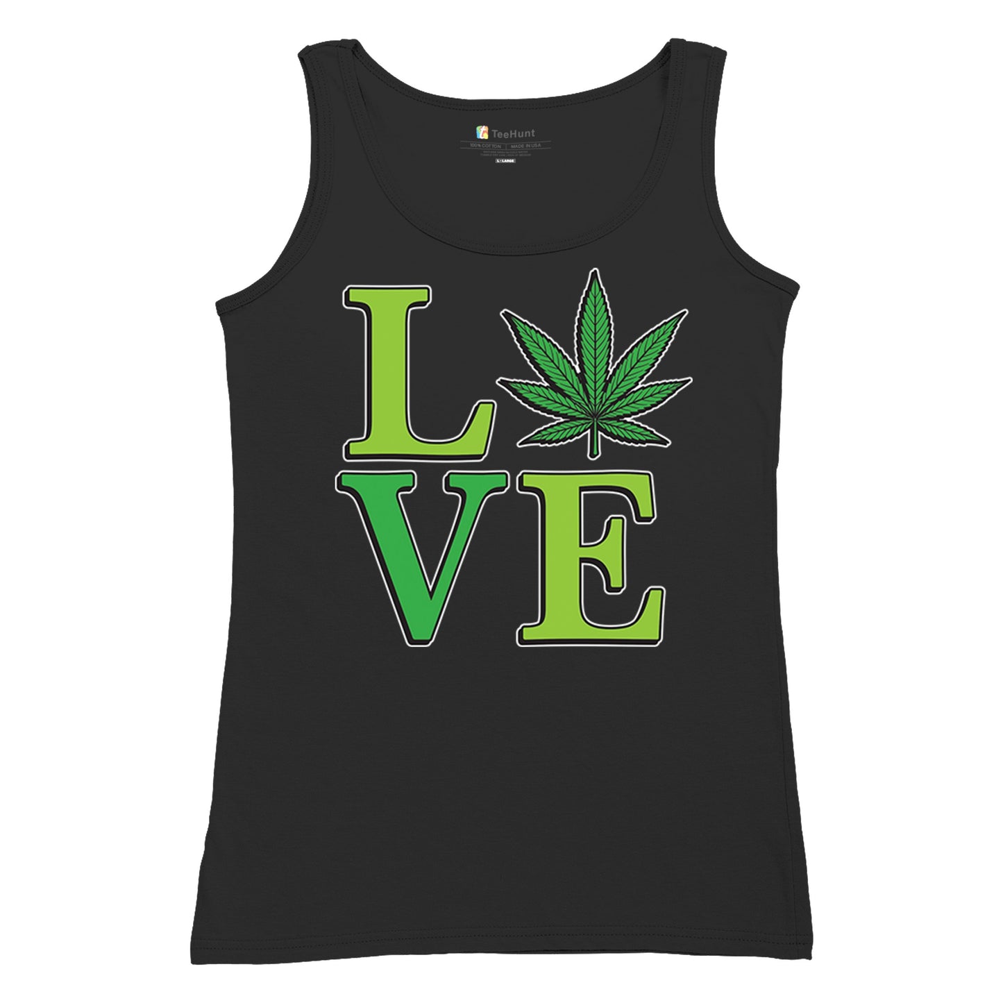 Love Weed Leaf Women's Tank Top Cannabis 420 Wordplay 5 colors size S to 2XL