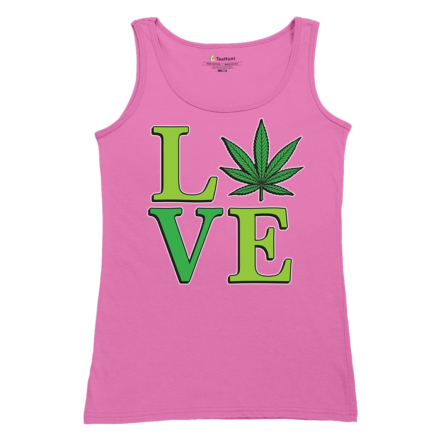 Love Weed Leaf Women's Tank Top Cannabis 420 Wordplay 5 colors size S to 2XL