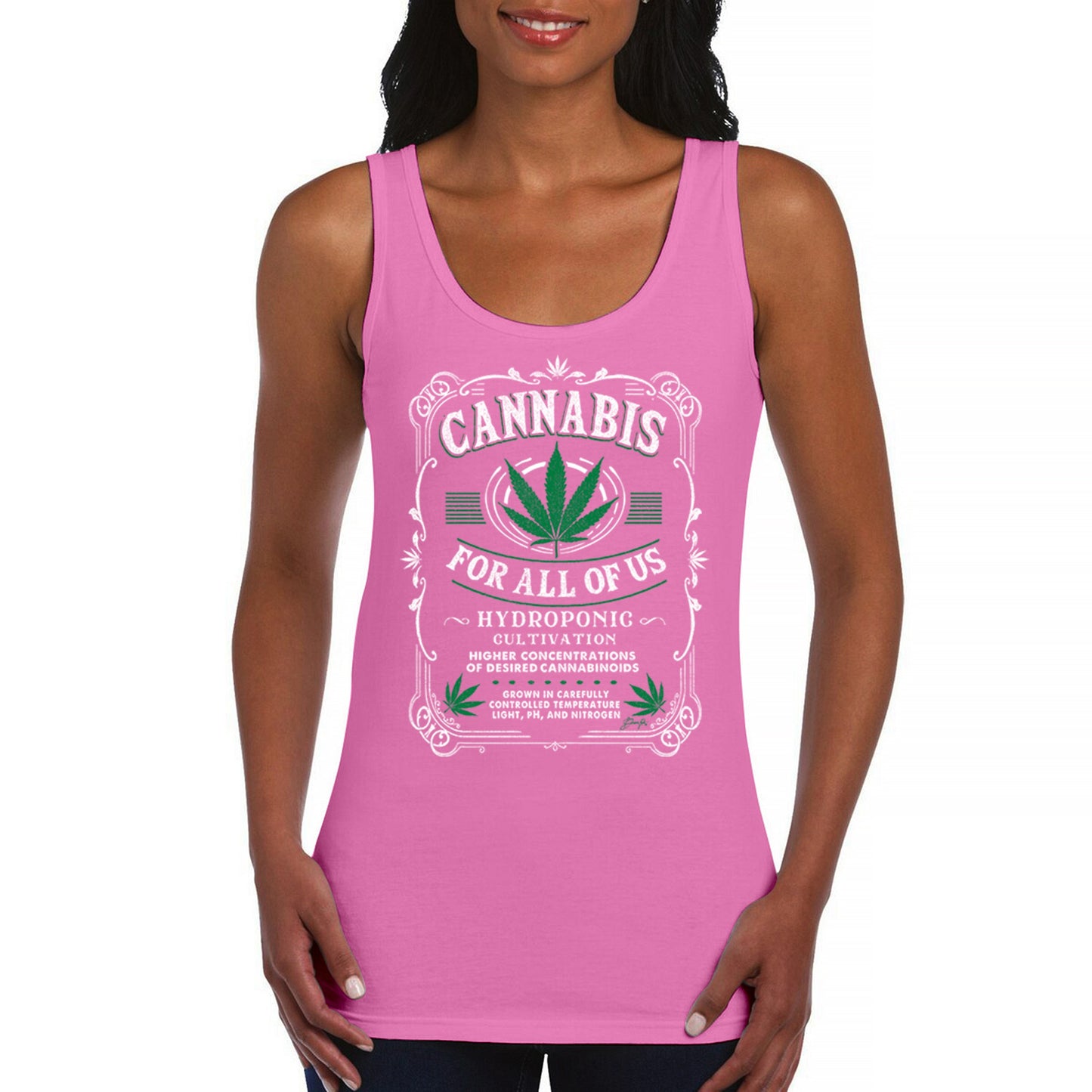 Cannabis For All Women's Tank Top Funny 420 Weed Pot Leaf 4 colors size S to 2XL