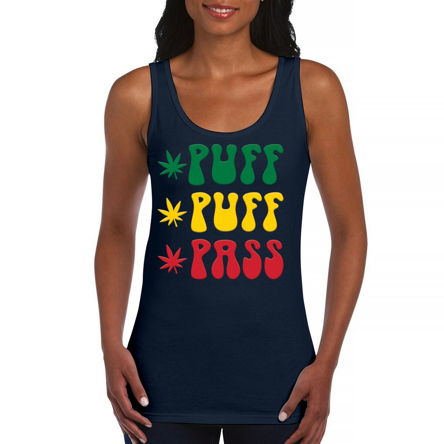 Puff Puff Pass Women's Tank Top 420 Pot Leaf 5 colors size M to 2XL