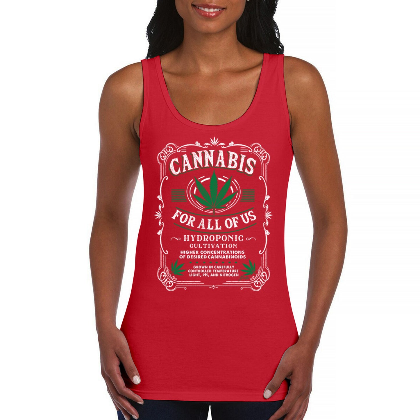 Cannabis For All Women's Tank Top Funny 420 Weed Pot Leaf 4 colors size S to 2XL