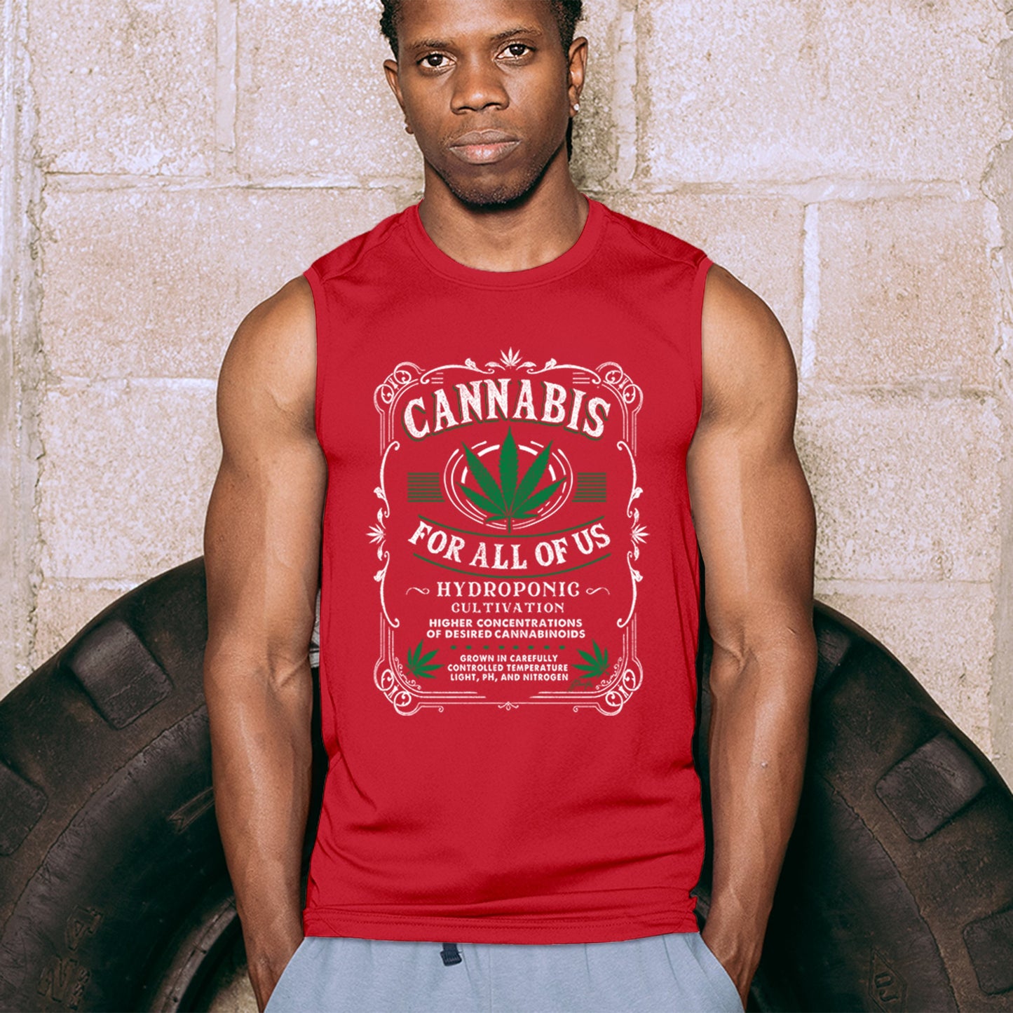Muscle Shirt Funny 420 Weed Pot Leaf Smoking Marijuana Men's 5 colors size S to XL
