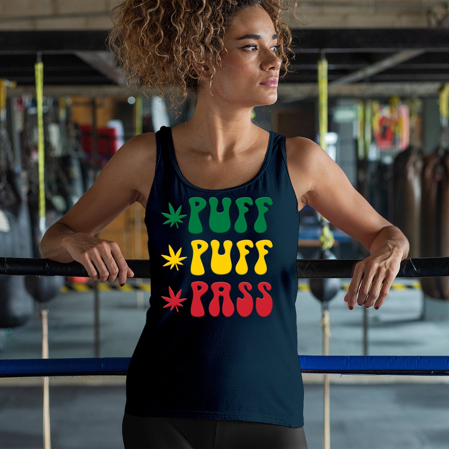 Puff Puff Pass Women's Tank Top 420 Pot Leaf 5 colors size M to 2XL