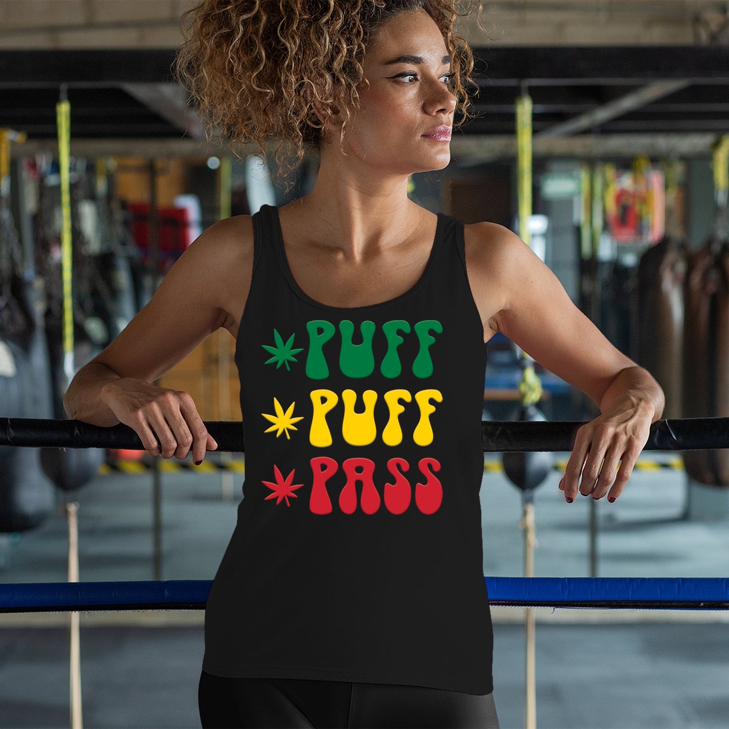Puff Puff Pass Women's Tank Top 420 Pot Leaf 5 colors size M to 2XL