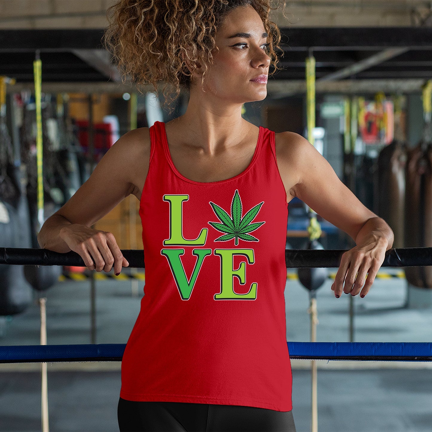 Love Weed Leaf Women's Tank Top Cannabis 420 Wordplay 5 colors size S to 2XL