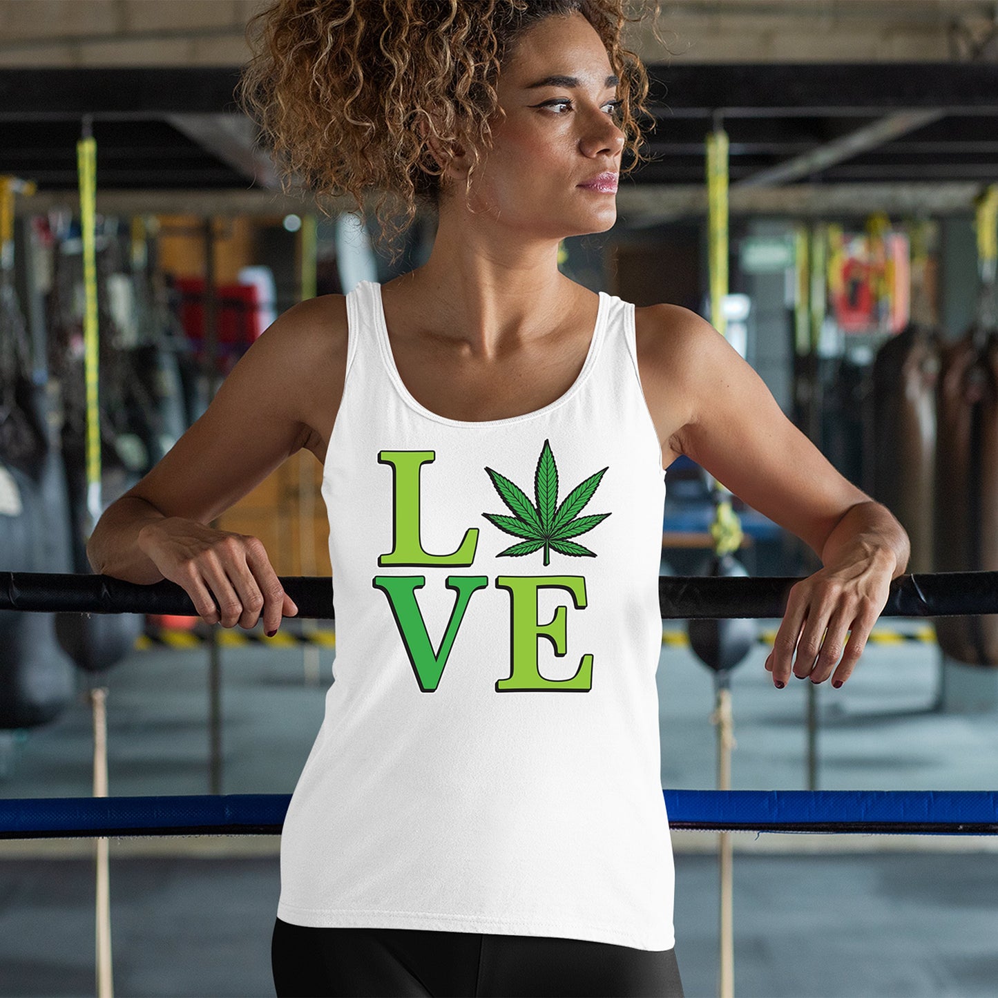 Love Weed Leaf Women's Tank Top Cannabis 420 Wordplay 5 colors size S to 2XL
