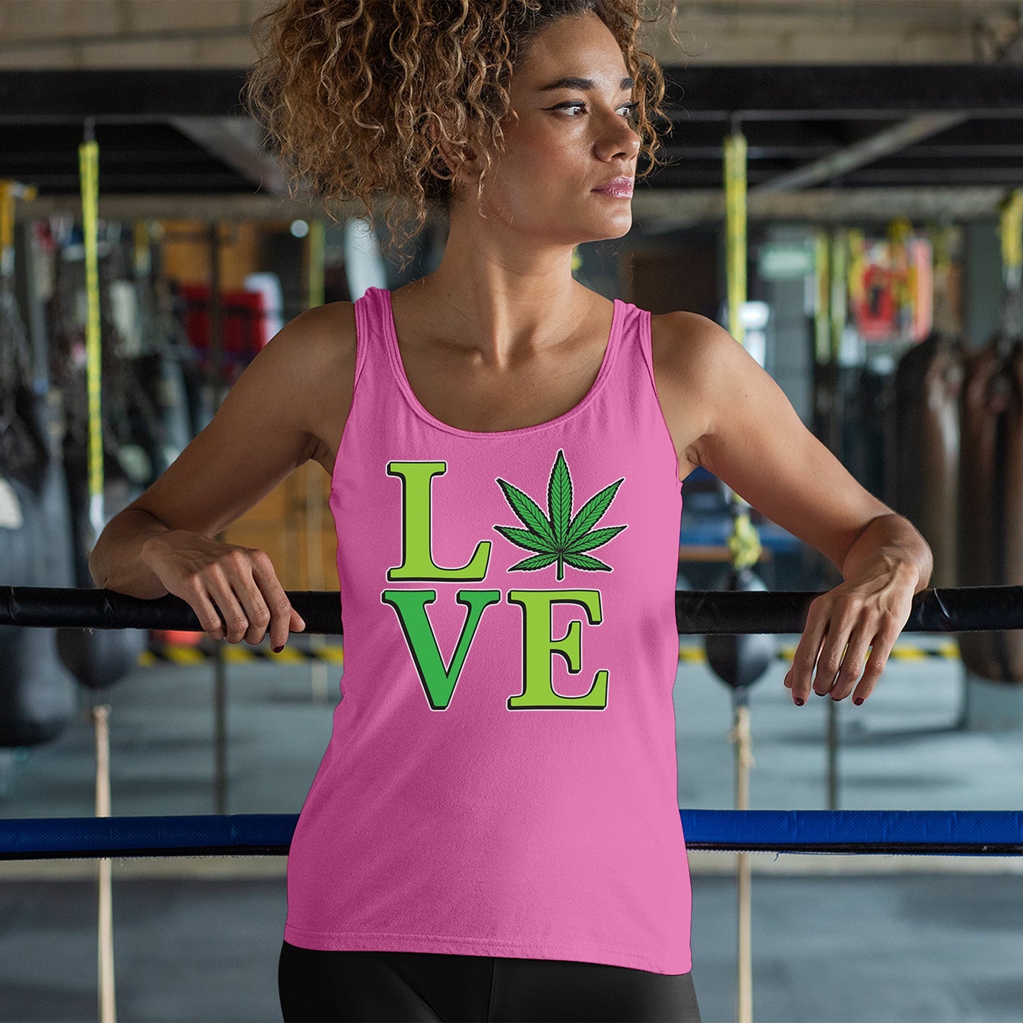 Love Weed Leaf Women's Tank Top Cannabis 420 Wordplay 5 colors size S to 2XL