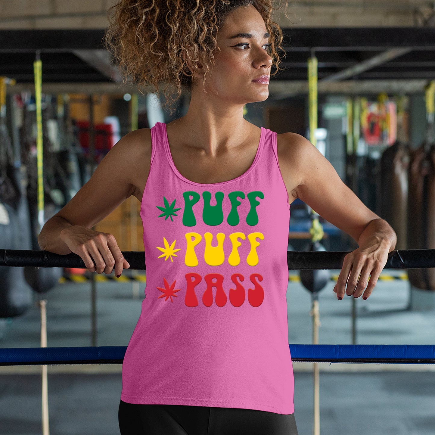 Puff Puff Pass Women's Tank Top 420 Pot Leaf 5 colors size M to 2XL