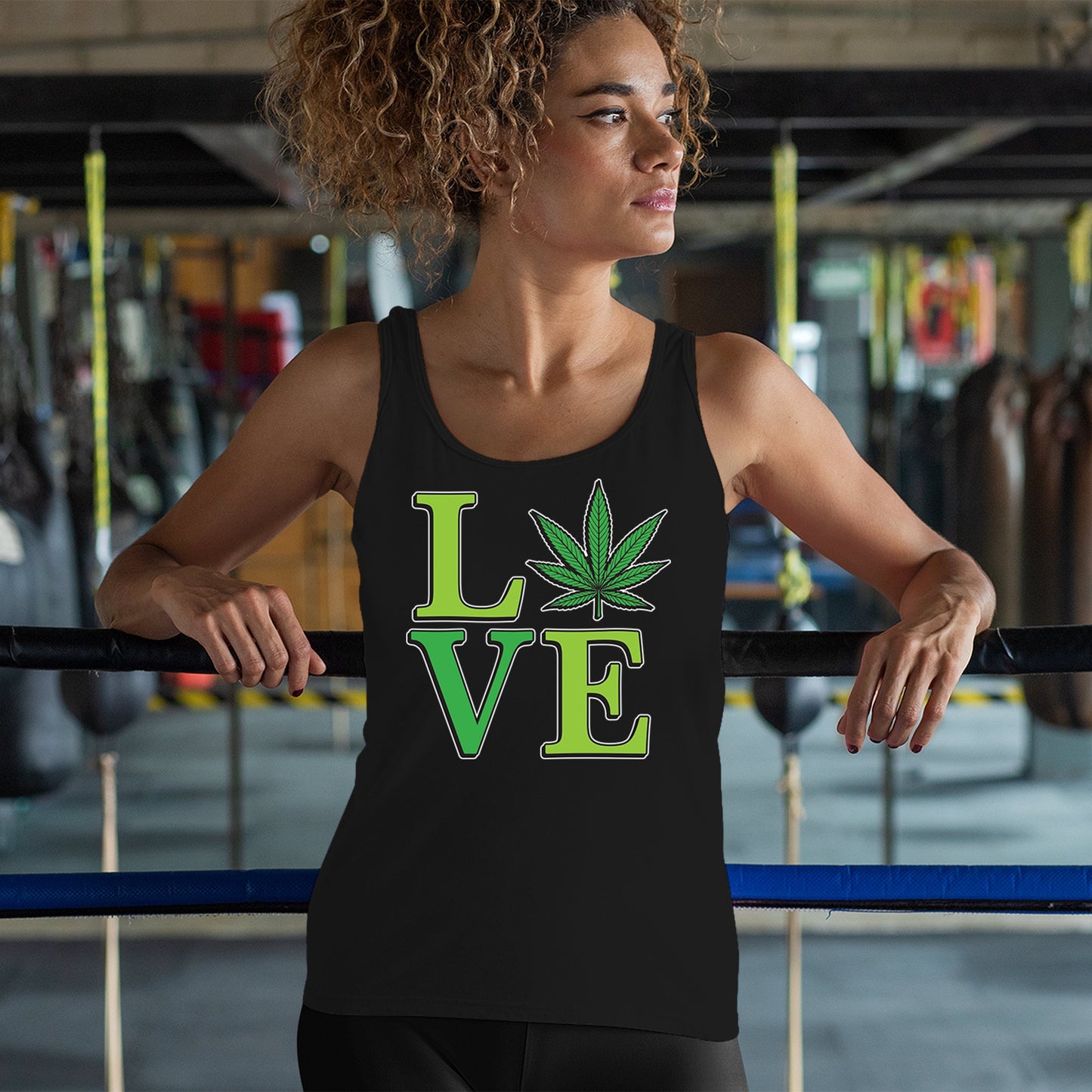 Love Weed Leaf Women's Tank Top Cannabis 420 Wordplay 5 colors size S to 2XL