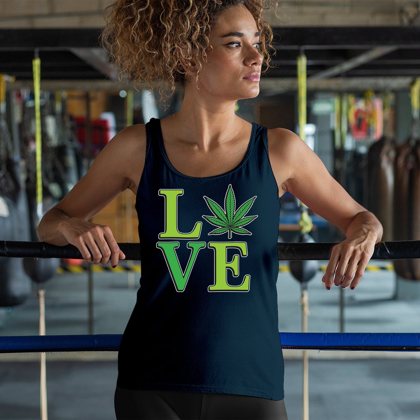 Love Weed Leaf Women's Tank Top Cannabis 420 Wordplay 5 colors size S to 2XL