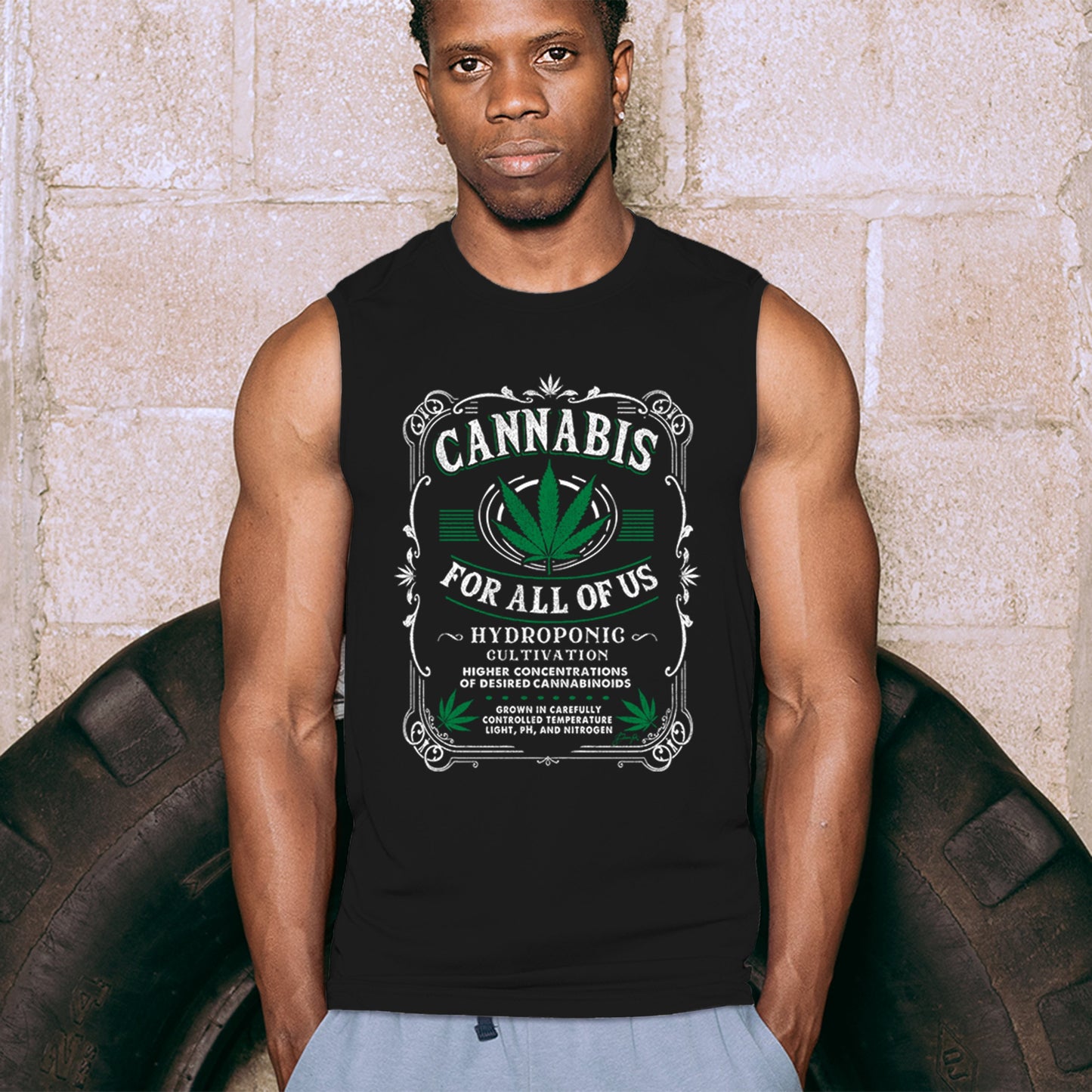 Muscle Shirt Funny 420 Weed Pot Leaf Smoking Marijuana Men's 5 colors size S to XL