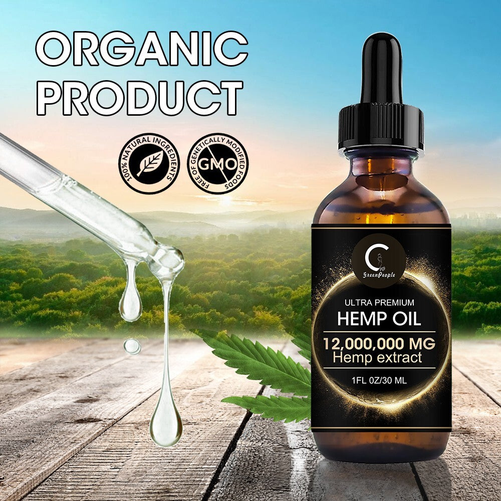 3x Organic Hemp Oil Ultra Premium Cold-Pressed Support Stress Joint Hair Health