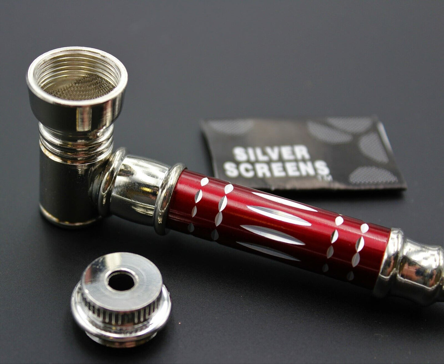 ORIGINAL RED METAL Smoking Pipe w/Lid Tobacco Pipe Metal pipe ALL METAL Pipes