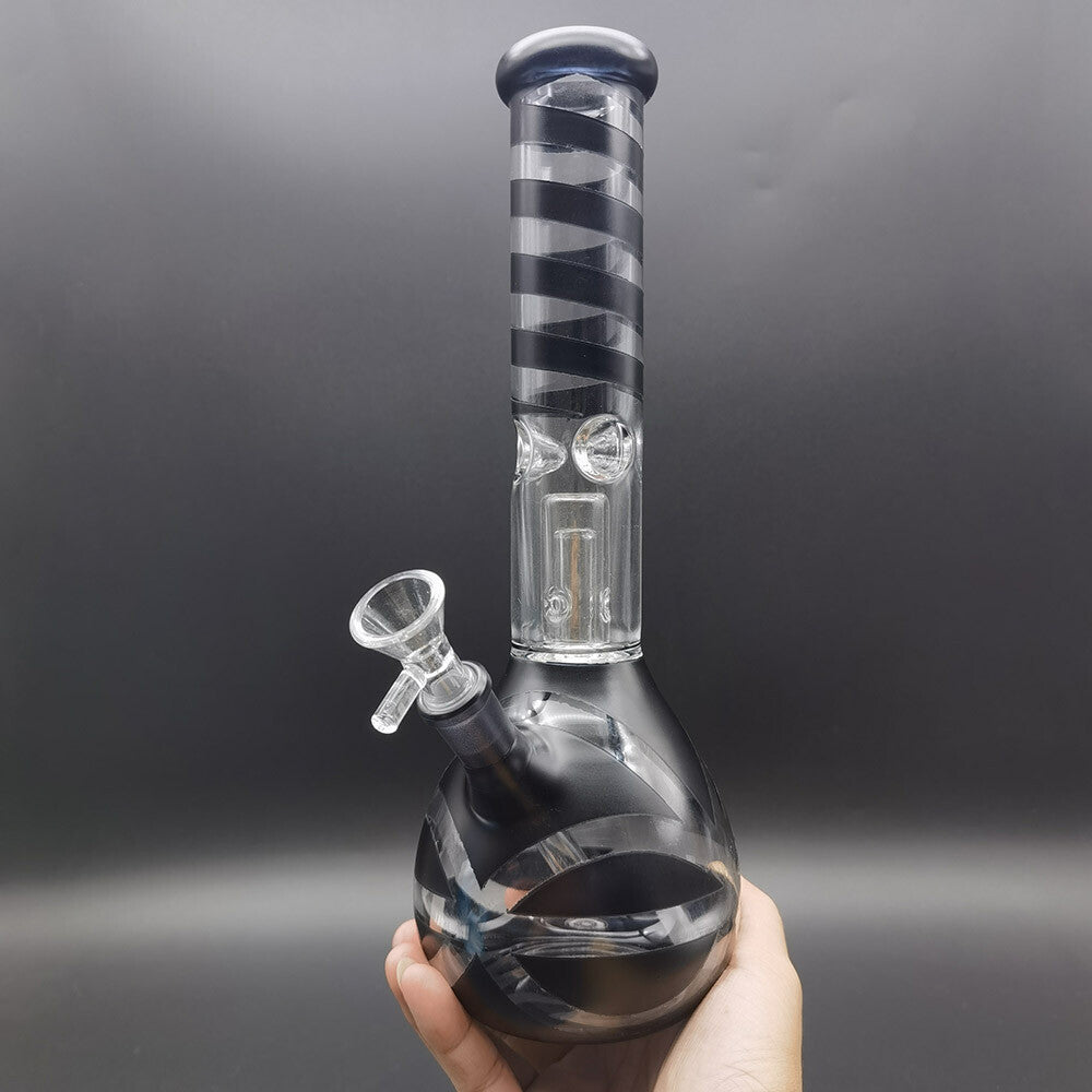 10.6" Black Glass Hookah Smoking Bong Percolator Bongs Water Pipe Shisha Pipes