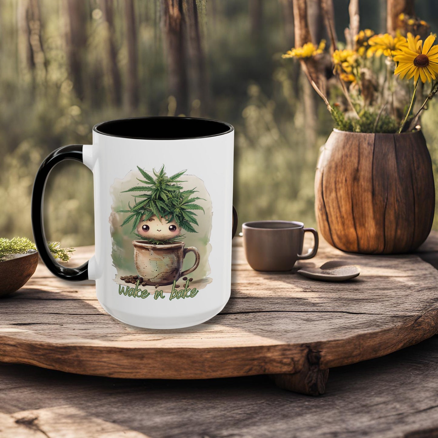 WAKE n BAKE Mug Cute Turnip Weed Cup 420 Coffee Lover Gift GenX Cannabis Stoner