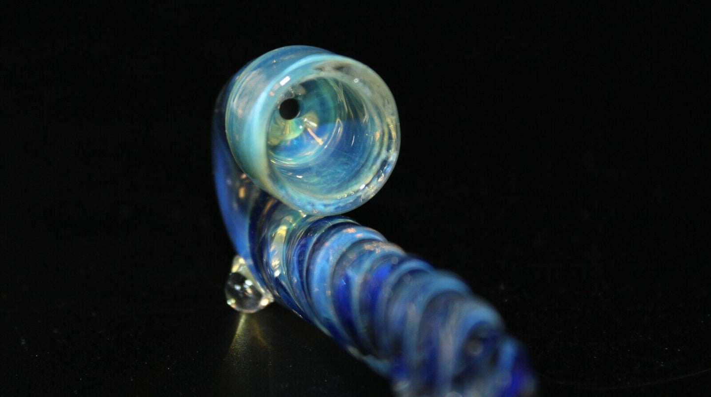 4" UNICORN STEM SHERLOCK -BLUE- One Hitter Tobacco Smoking Glass Pipe One Hitter