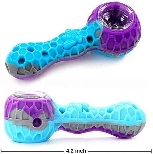 SILICONE SMOKING PIPE BOWl Silicone tobacco cigarette pipe best gift (purple)