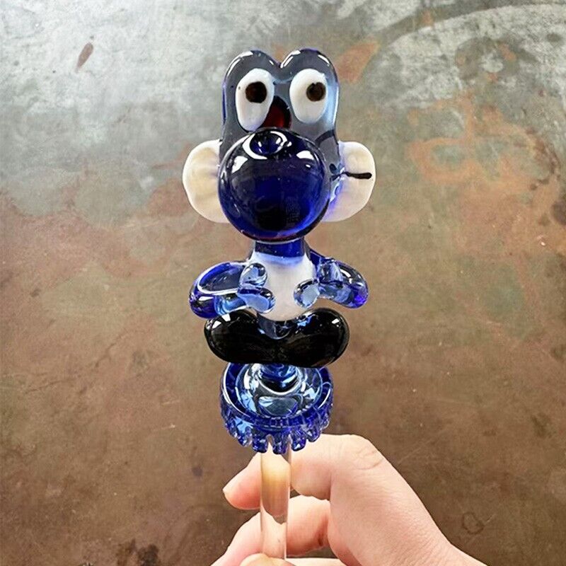 5.7" Handy Dinosaur Glass Bong Water Pipe Thick Handmade Recycler Smoking Beaker