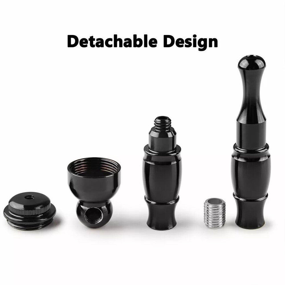2 Packs 4.3" Metal Detachment Tobacco Smoking Pipes With Caps Hand Pipes + Bag