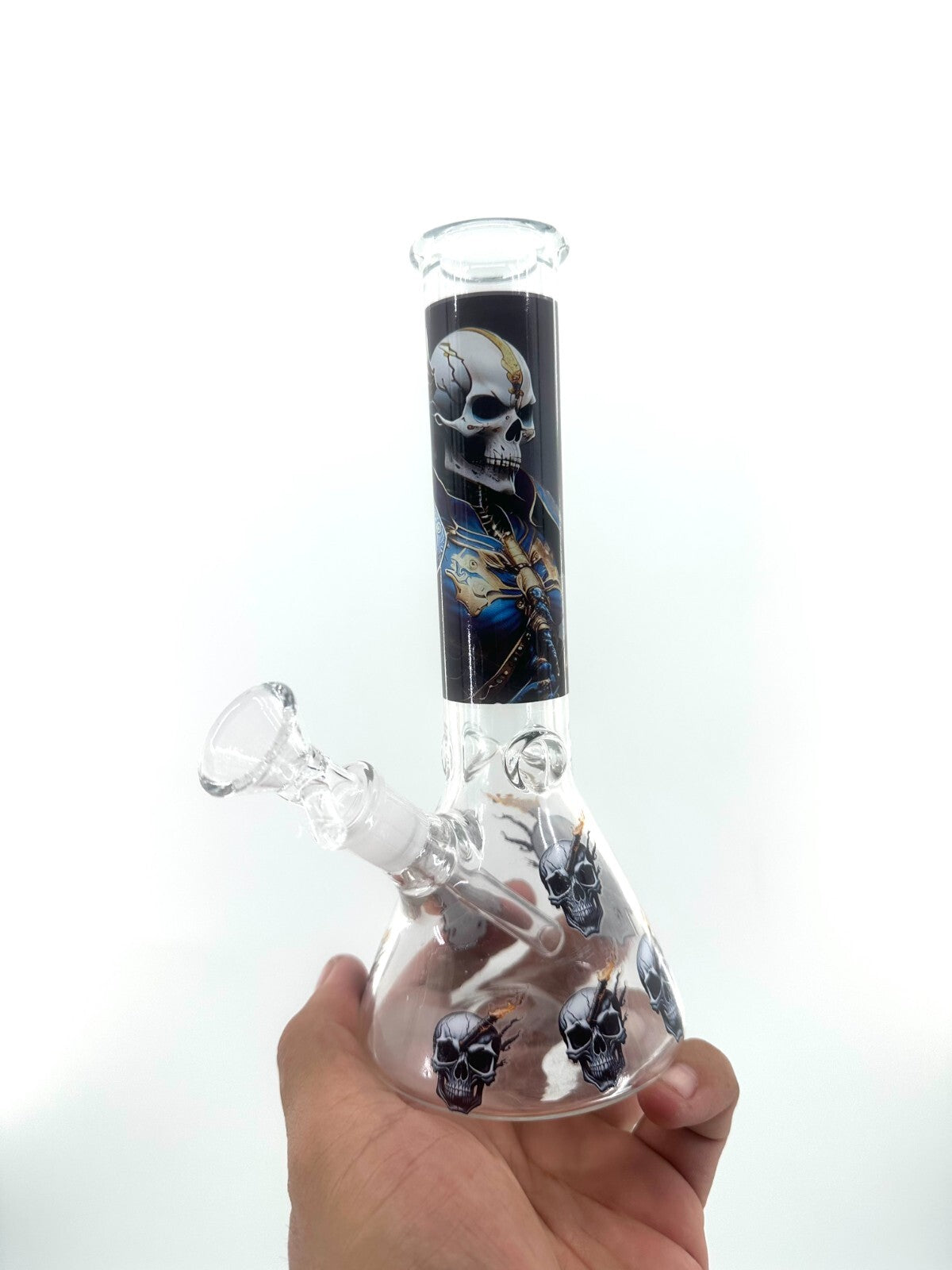 8" Black Water Pipe Bong Glass Bongs Waterpipe
