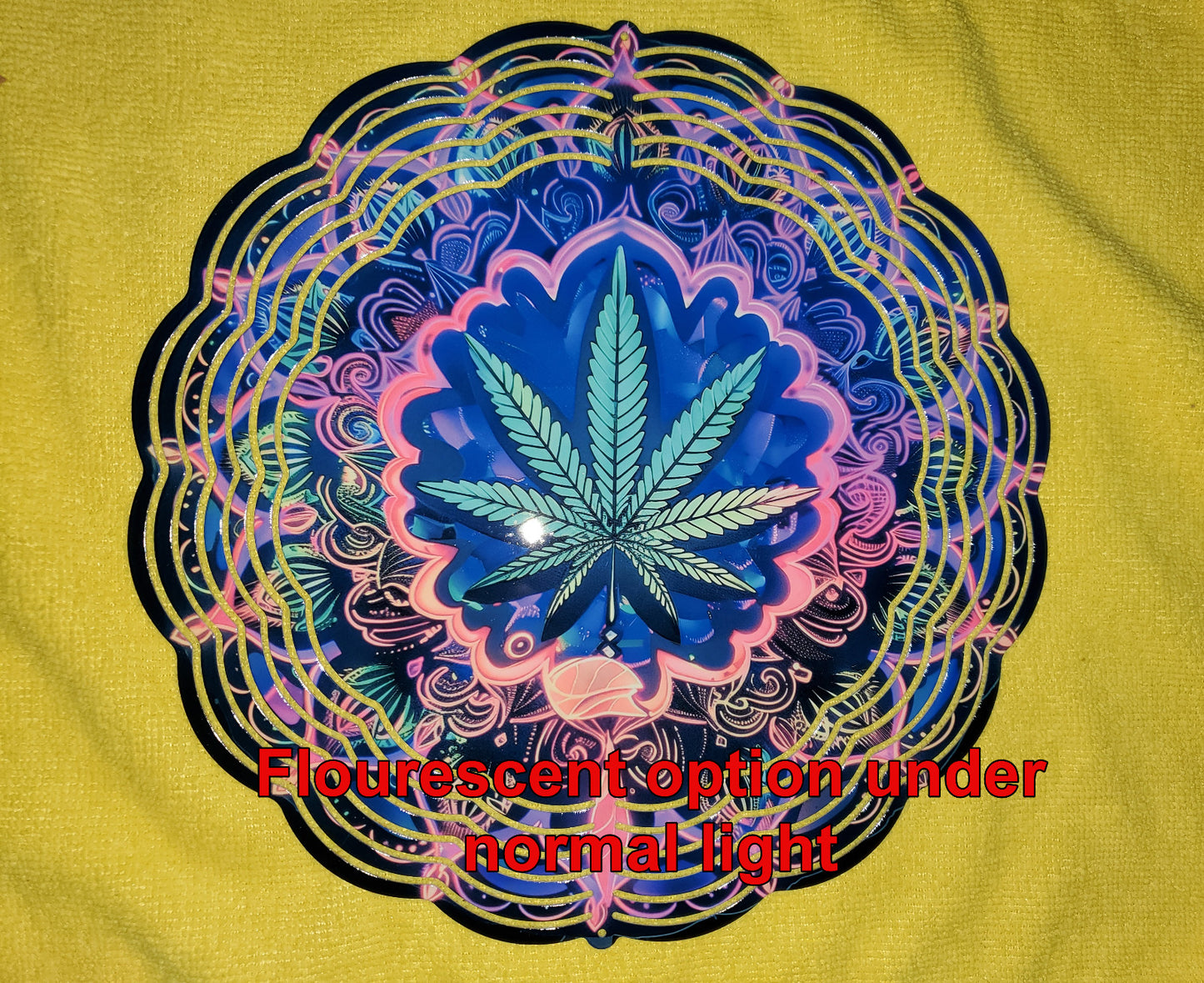 420 Themed 10inch Wind Spinner 6 Cool Styles with fluorescent option!