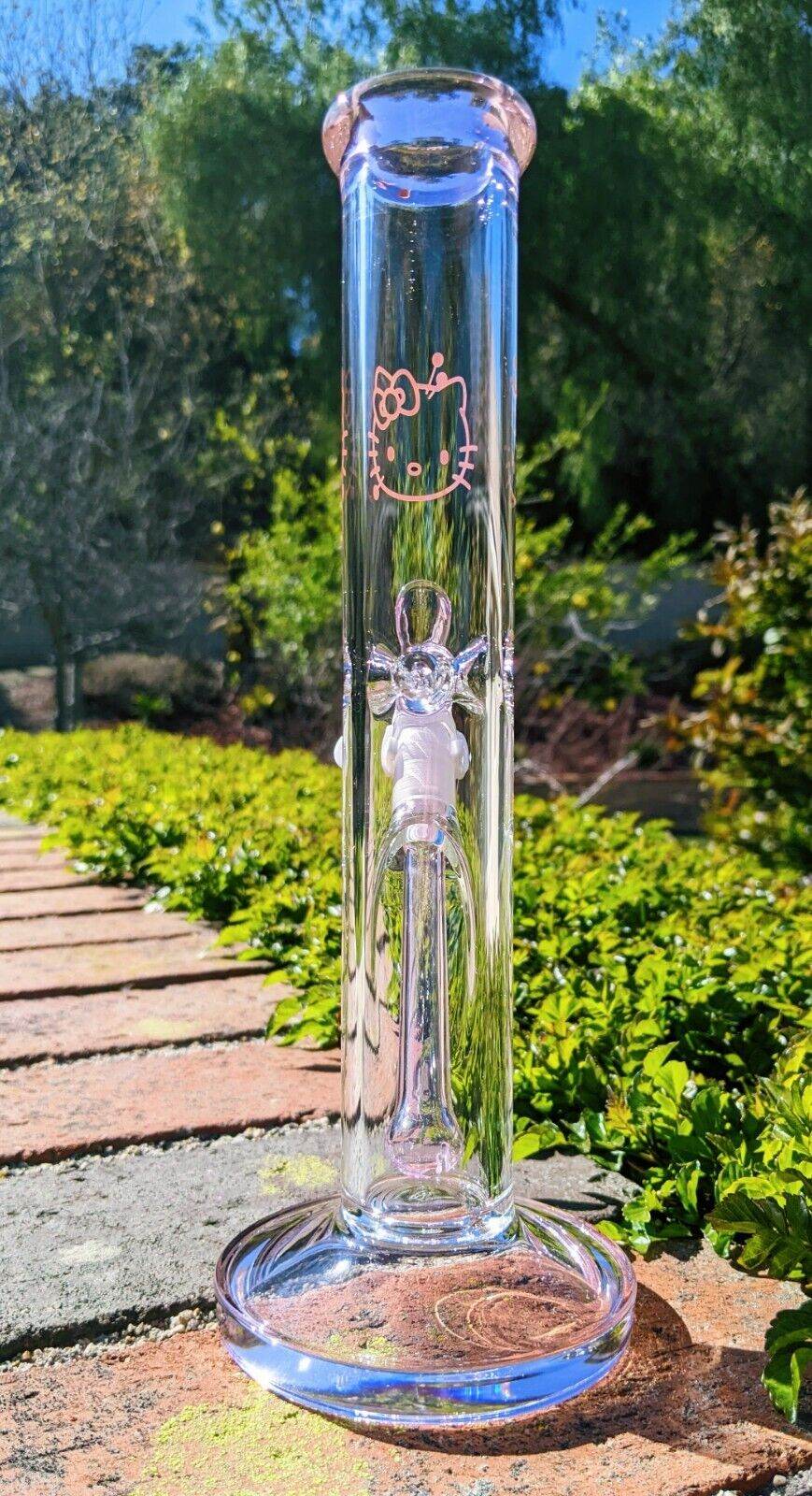 10 Inch Pink Hello Kitty Glass Bong Quality Tobacco Smoking Water Pipe Hookah - Maryjanes Bong Shop