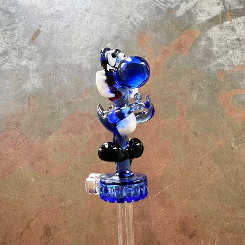 5.7" Handy Dinosaur Glass Bong Water Pipe Thick Handmade Recycler Smoking Beaker