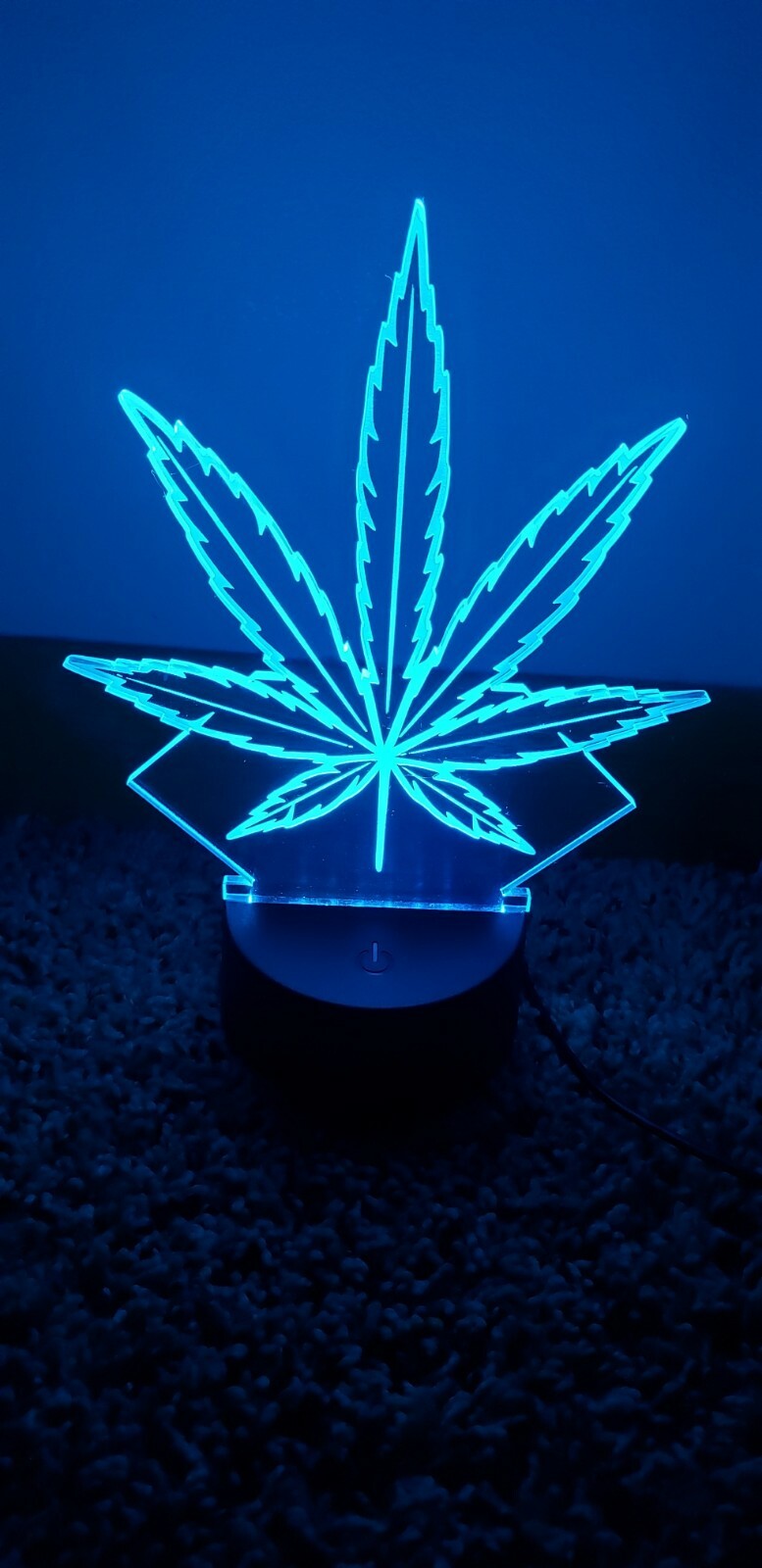 Pot Leaf 3D LED Night Light 16 Color Changing Acrylic Decor W/ Remote