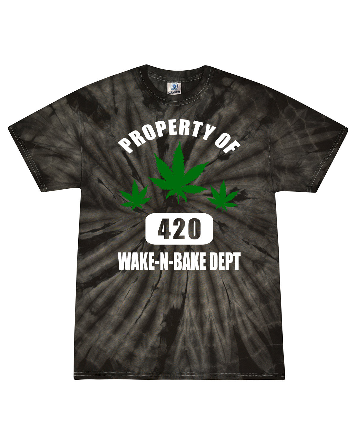 Men's "Property Of Wake N' Bake Department" 420 Cannabis T-Shirt by Trenz, sport grey, small.