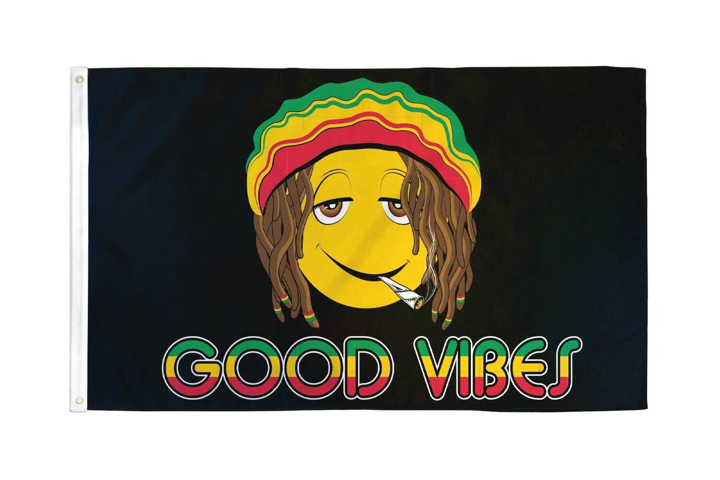 Good Vibes Flag 3x5ft 420 Pot Weed Stoner Flag Marijuana Flag Happy Face