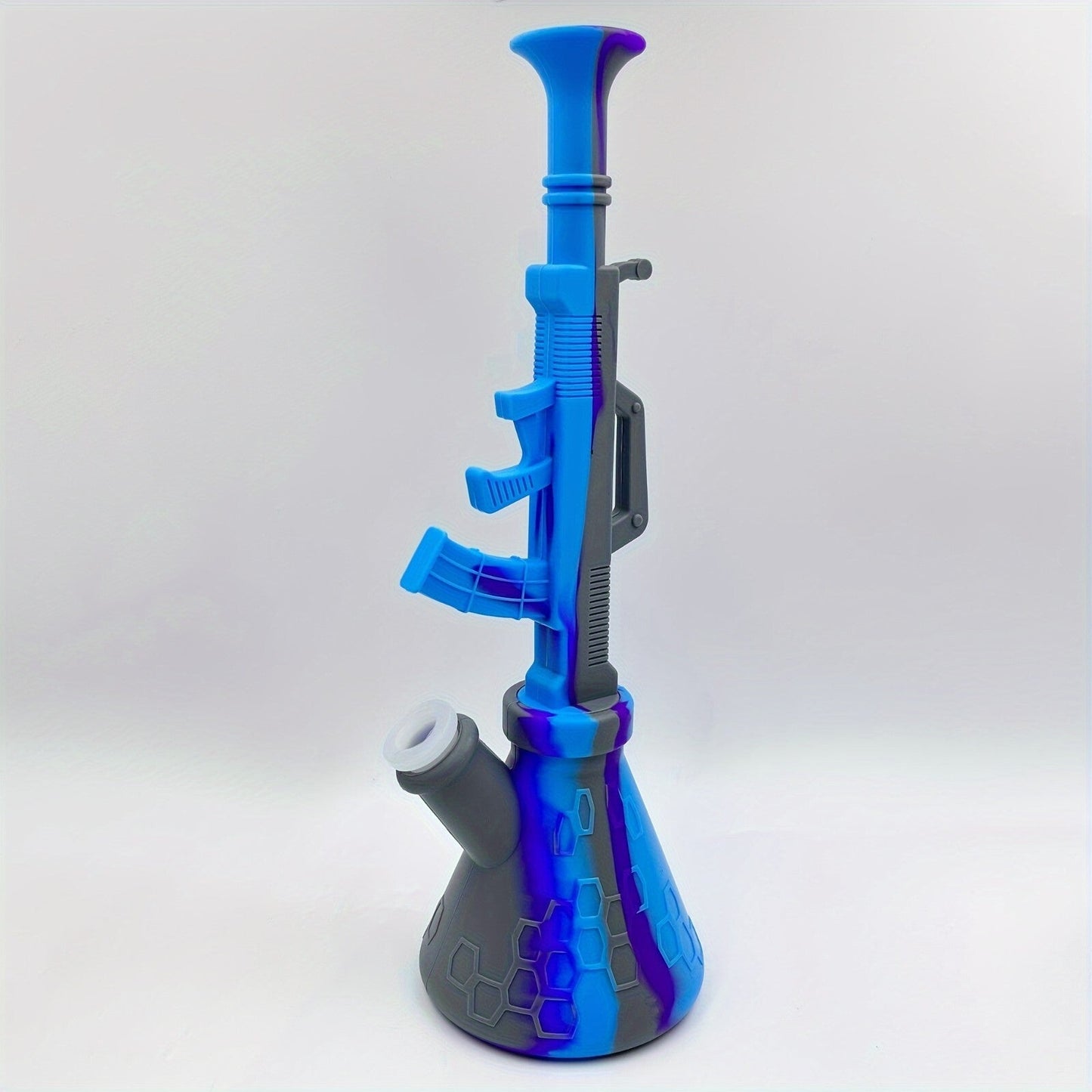 Silicone Hookah, 11.2" Big Detachable Submachine Gun Design Silicone Water Pipe