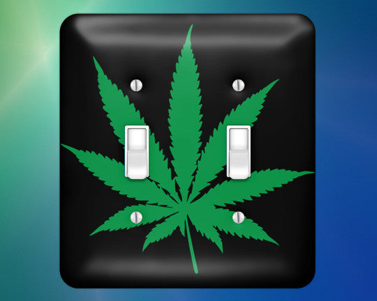 marijuana Cannabis Weed Kush ganja dope splif Metal switch covers