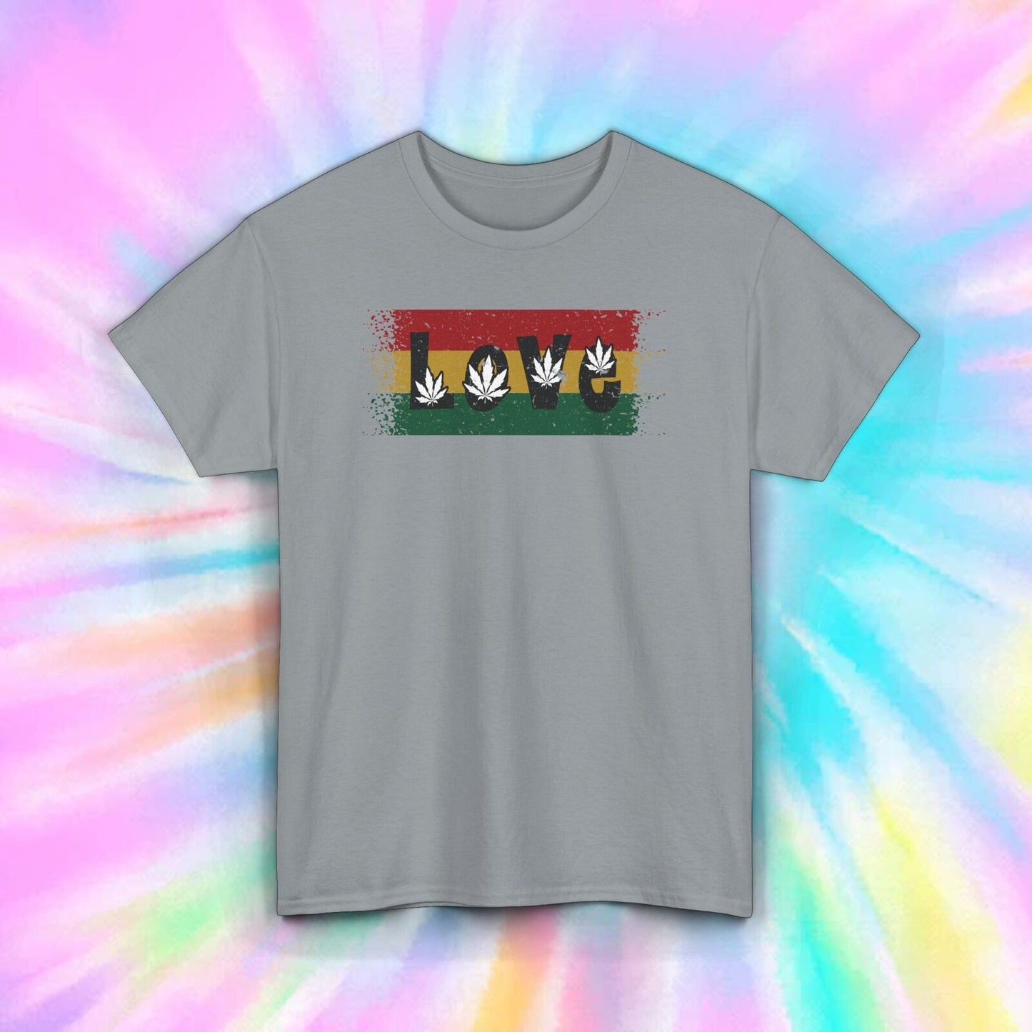 Love Cannabis Weed Leaf T-Shirt | Rasta Style Marijuana Gift | S-5XL 10 Colors