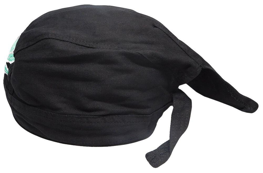 Marijuana Weed Pot Leaf Black Embroidered Doo Rag Skull Cap