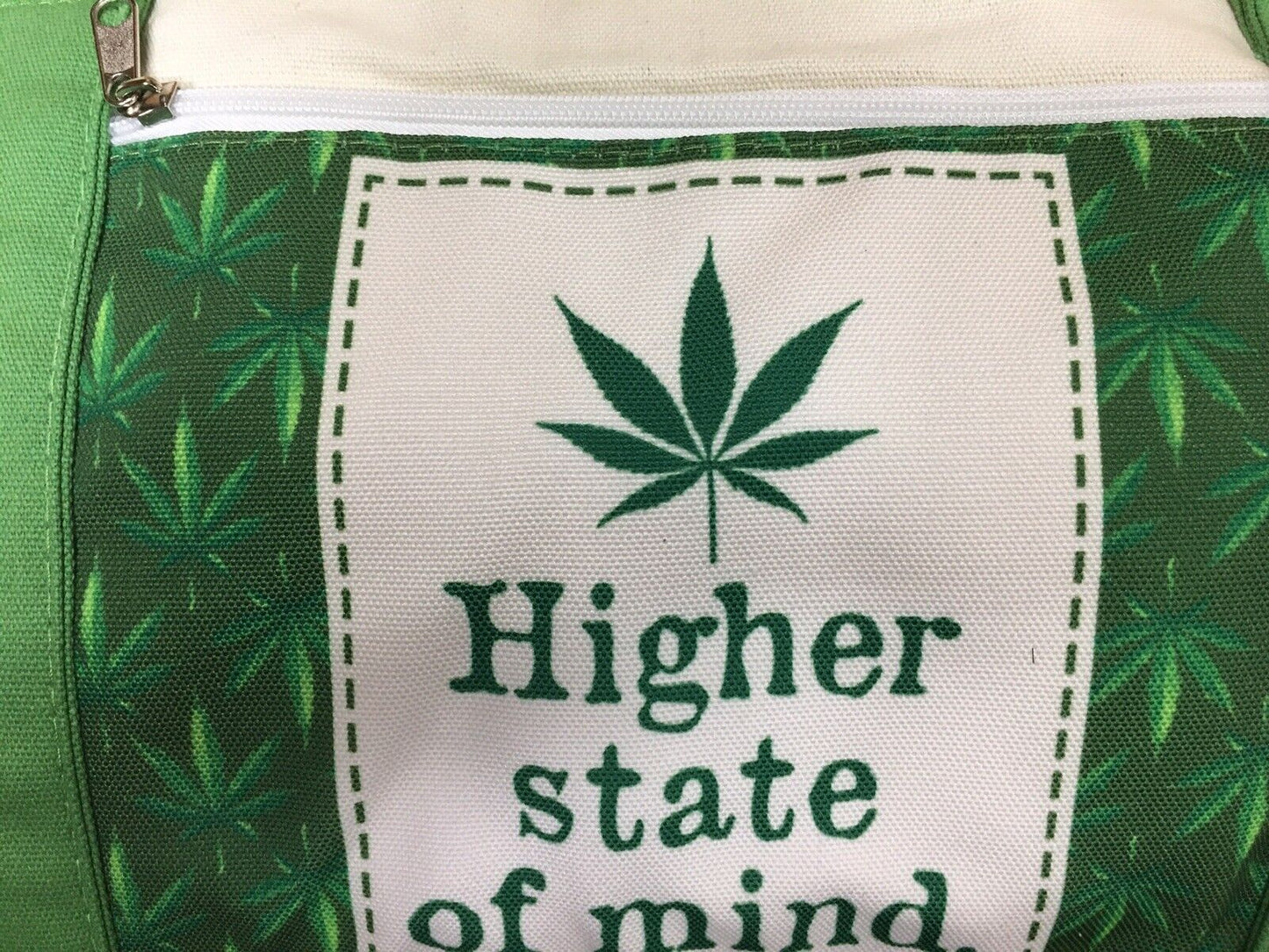 Higher State Of Mind Pot Leaf Design Canvas Yoga Mat Beach Multifunction Bag