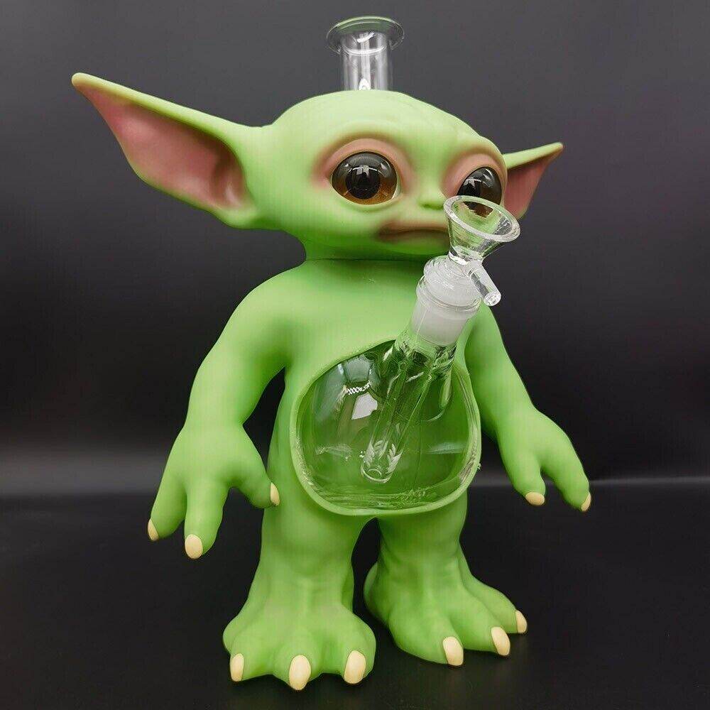 28.5cm Green Monster Hookah Silicone Water Pipe Smoking Hand Pipes W/ Glass Bowl - Maryjanes Bong Shop