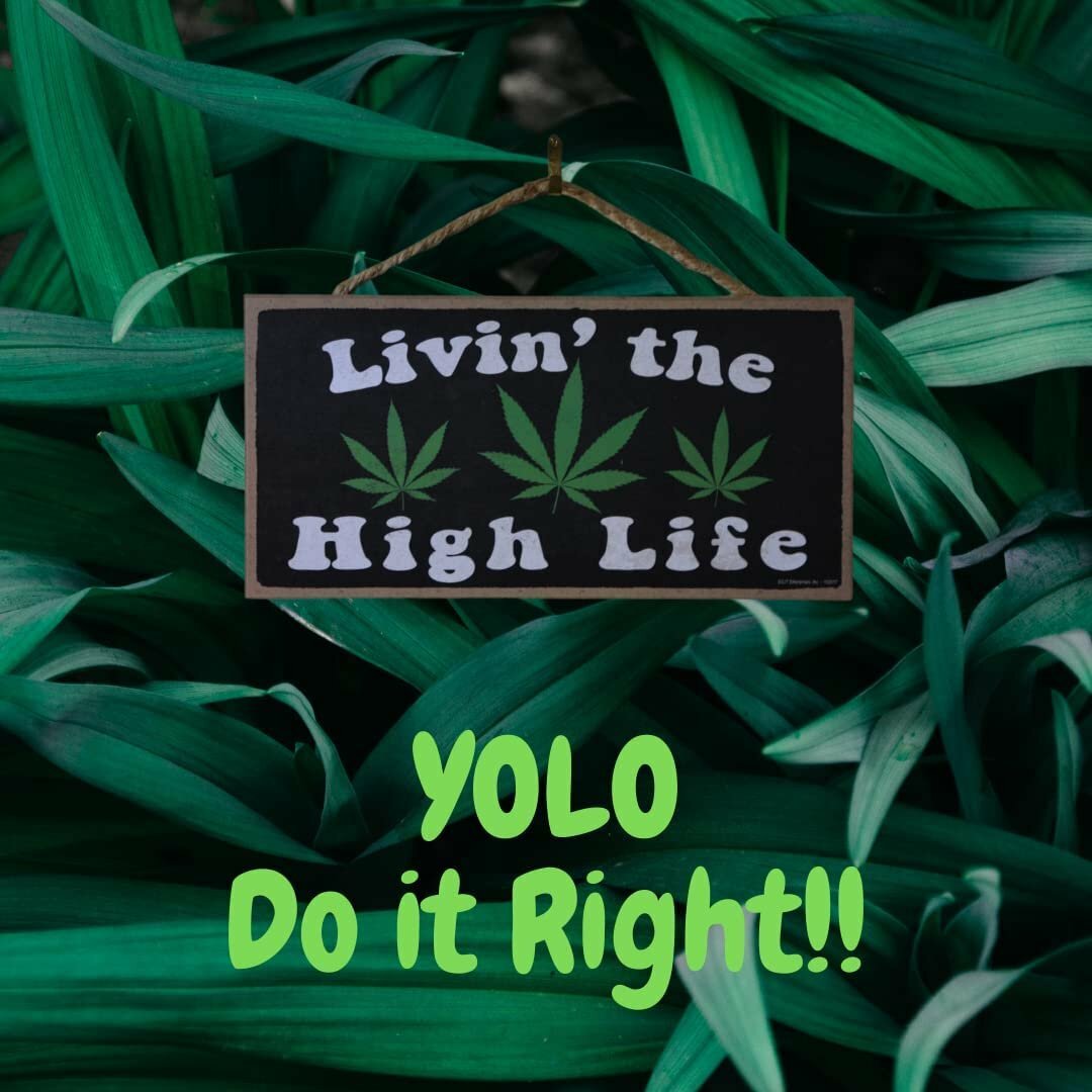 Livin’ the High Life Wood Weed Sign Funny Marijuana Wall Decor Stoner Room Decor