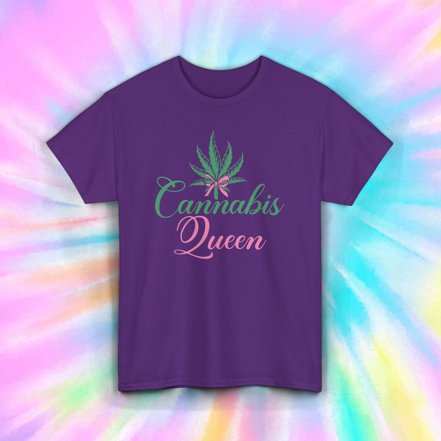 Cannabis Queen Pink Green Marijuana Leaf Funny Pot Stoner Shirt S-5XL 12 colors