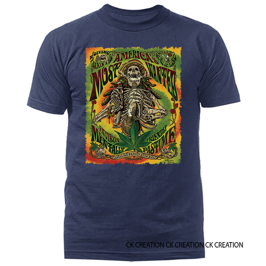 Most Wanted Marijuana Weed Pot Cannabis Graphic T-shirt 13 Colors sizes S to 5XL