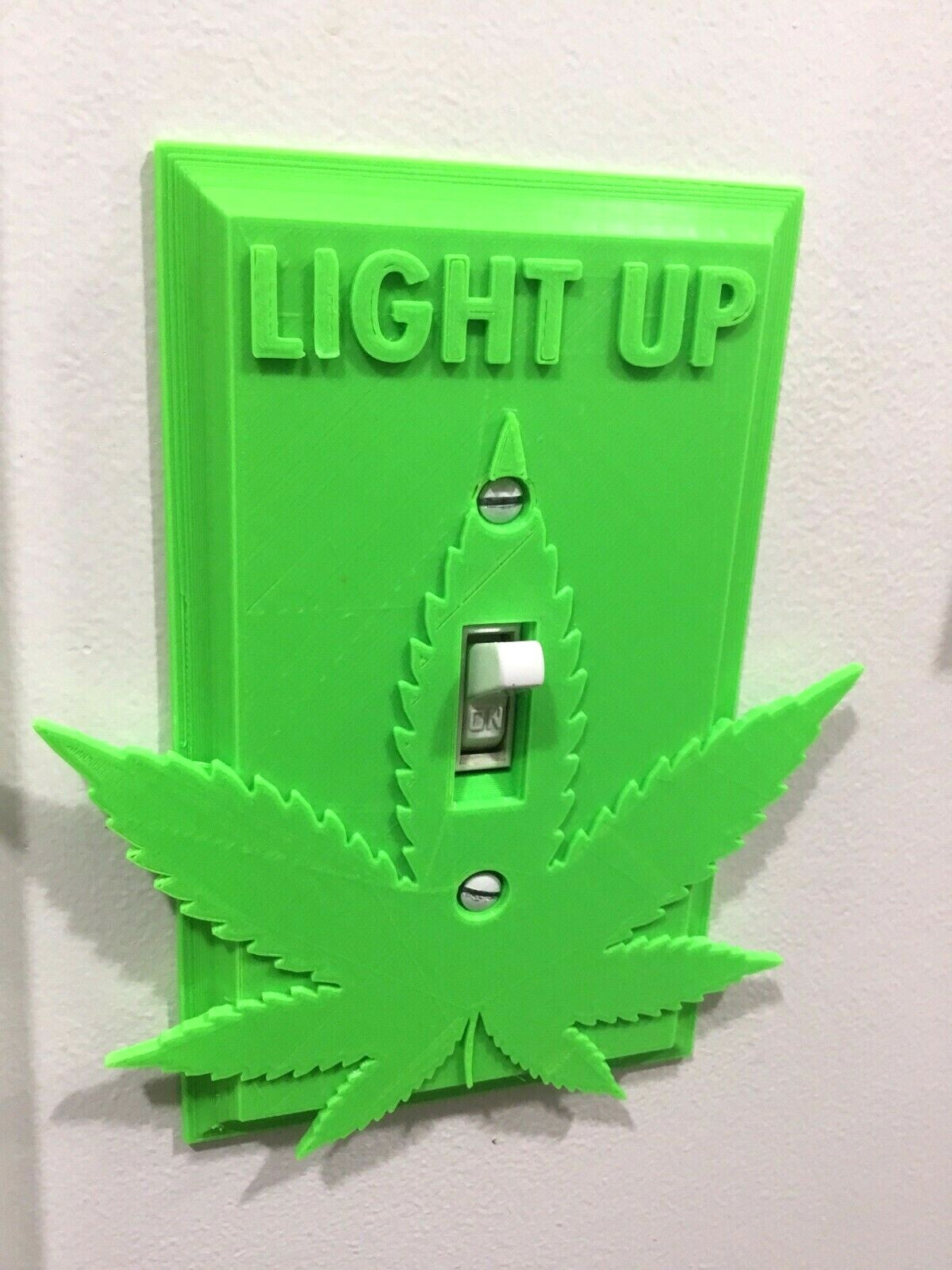 Marijuana Weed Pot Light-Up Light Switch Outlet Cover Plate Face - 420 Cannabis