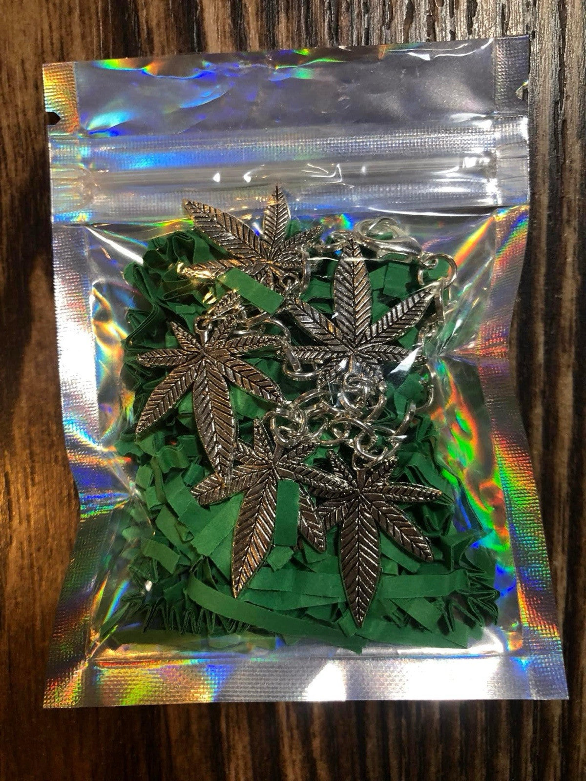 Beautiful Pot Leaf Charm Bracelet (5- 25mmX22mm charms) 420 Friendly
